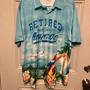 Men's beautiful brand new vacation shirt in a size L, machine washable